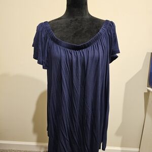 Torrid Navy Blue Off-Shoulder Blouse